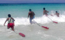 Surf rescue practice on east side beaches